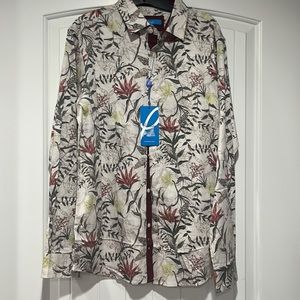 Perruzo  Men’s Bottom up Long Sleeve Dress Shirt Sz M.